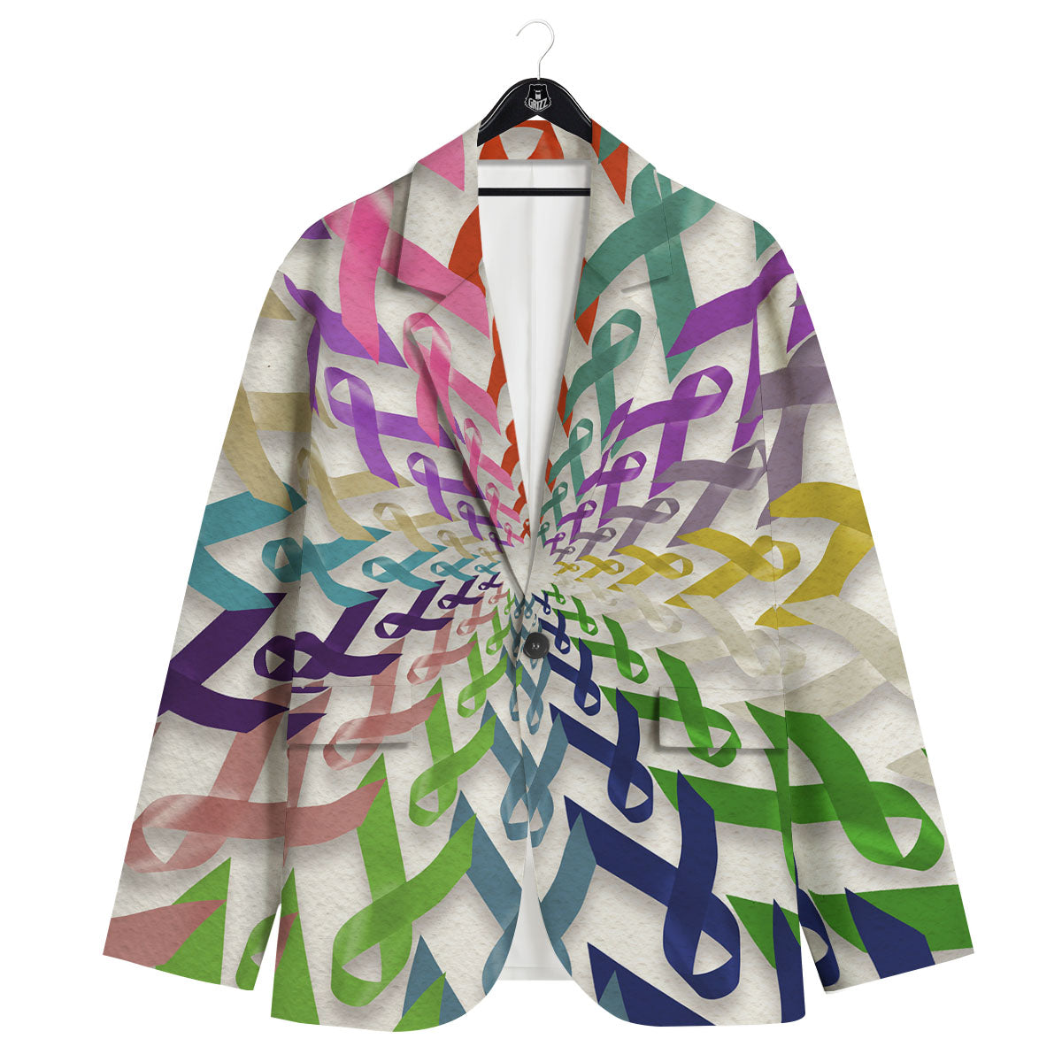 Awareness Mandala Cancer Print Men's Sport Coat-grizzshop