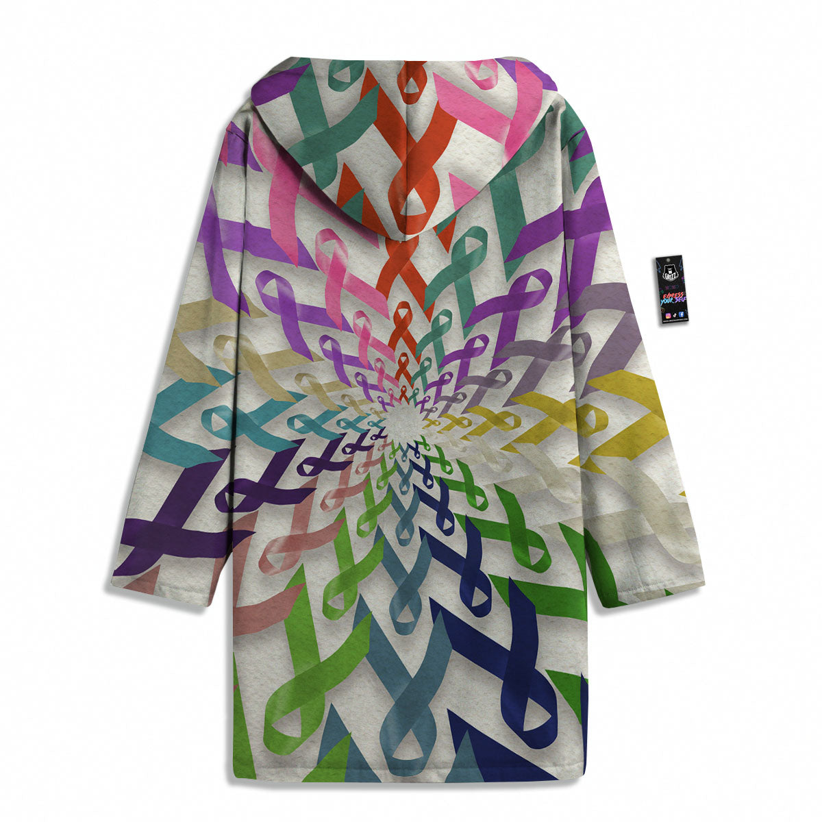 Awareness Mandala Cancer Print Men's Windbreaker Jacket-grizzshop
