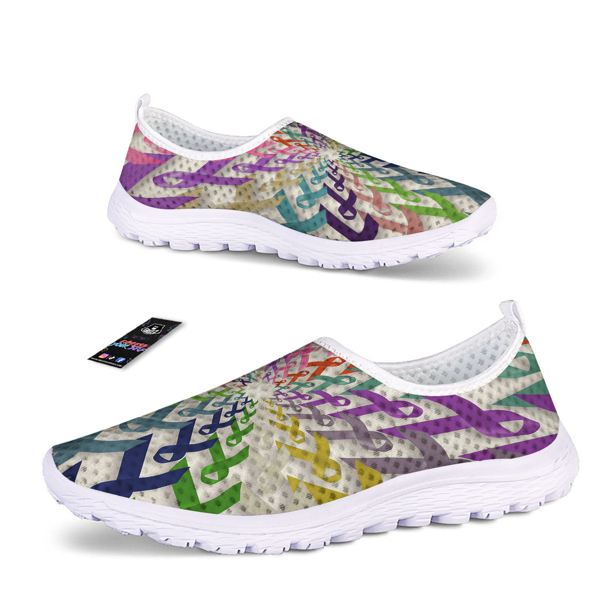 Awareness Mandala Cancer Print Nurse Shoes-grizzshop
