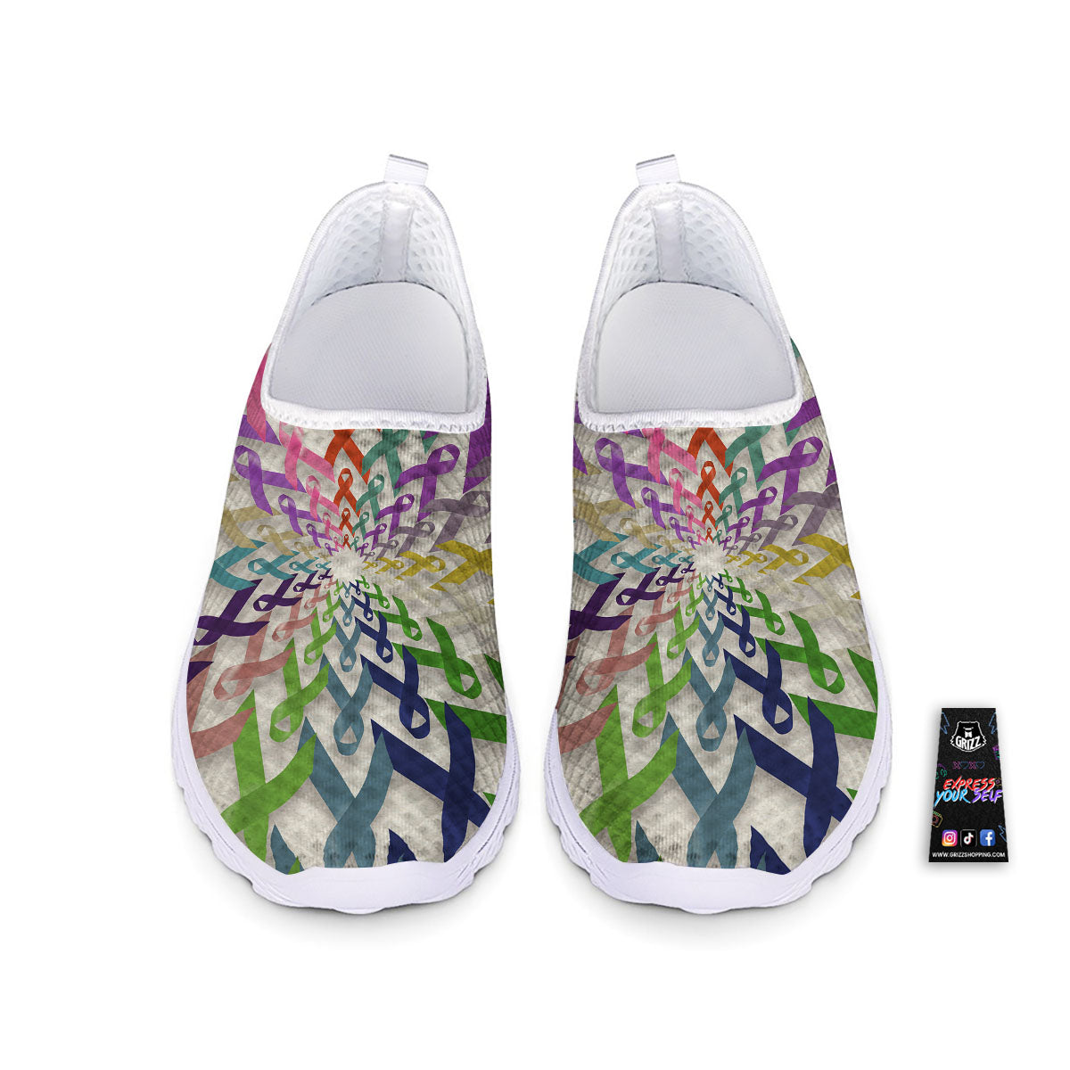 Awareness Mandala Cancer Print Nurse Shoes-grizzshop