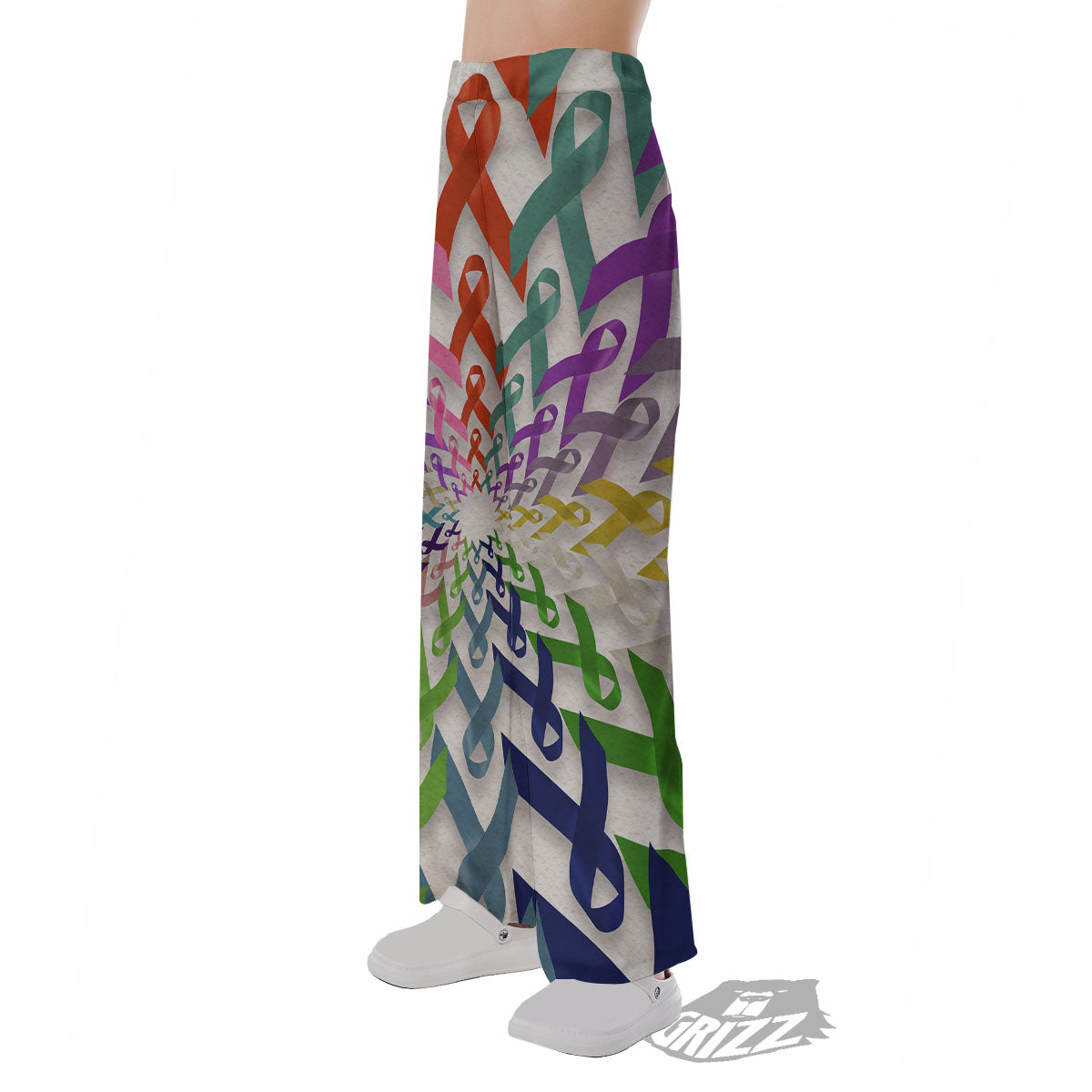 Awareness Mandala Cancer Print Pajama Pants-grizzshop