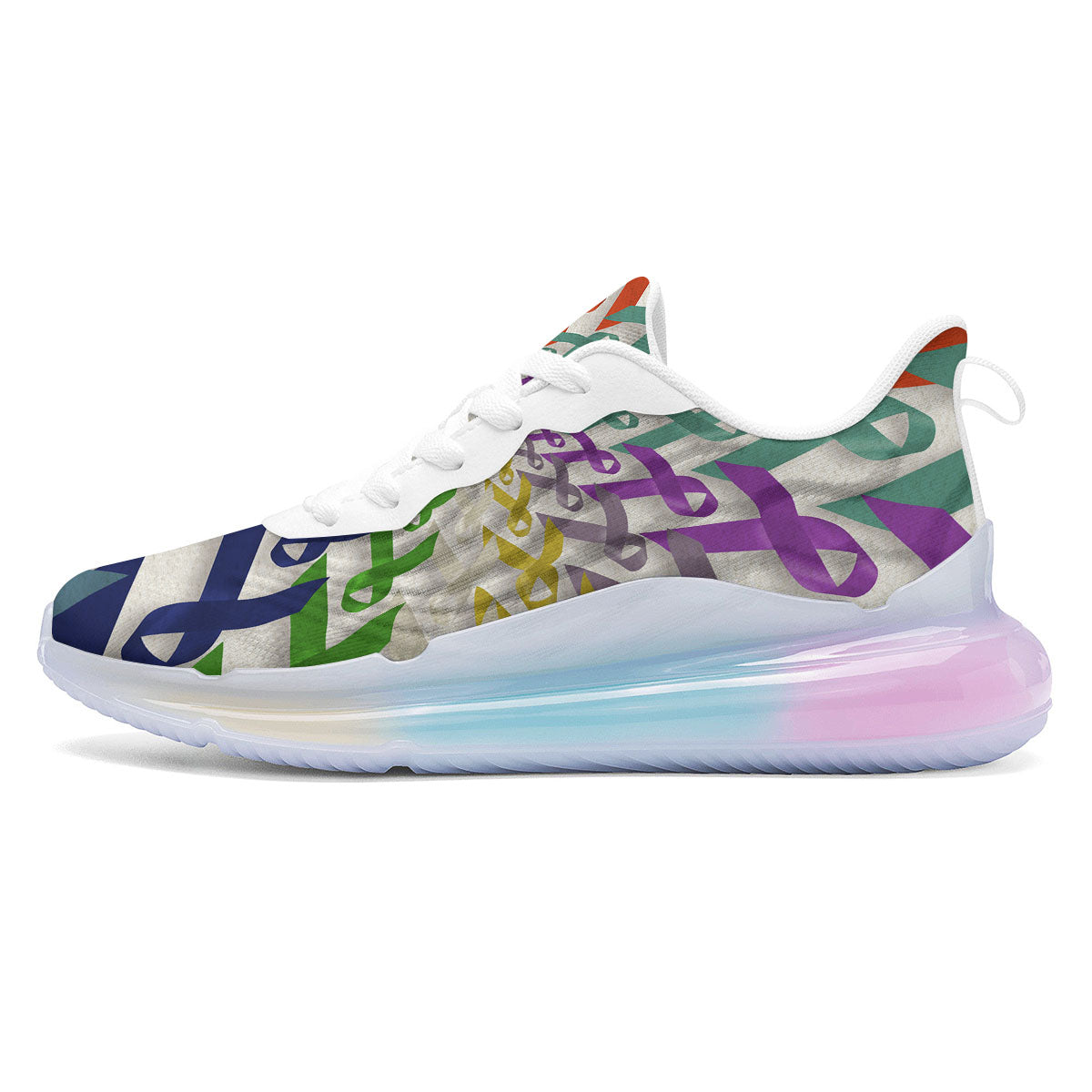Awareness Mandala Cancer Print Running Sneakers-grizzshop