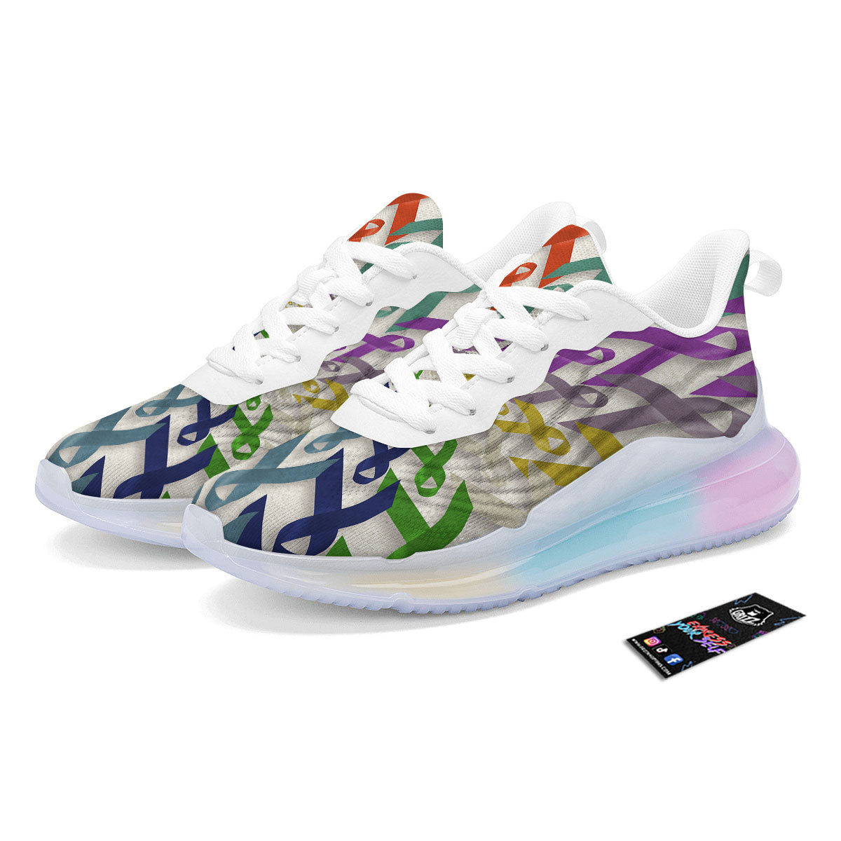 Awareness Mandala Cancer Print Running Sneakers-grizzshop