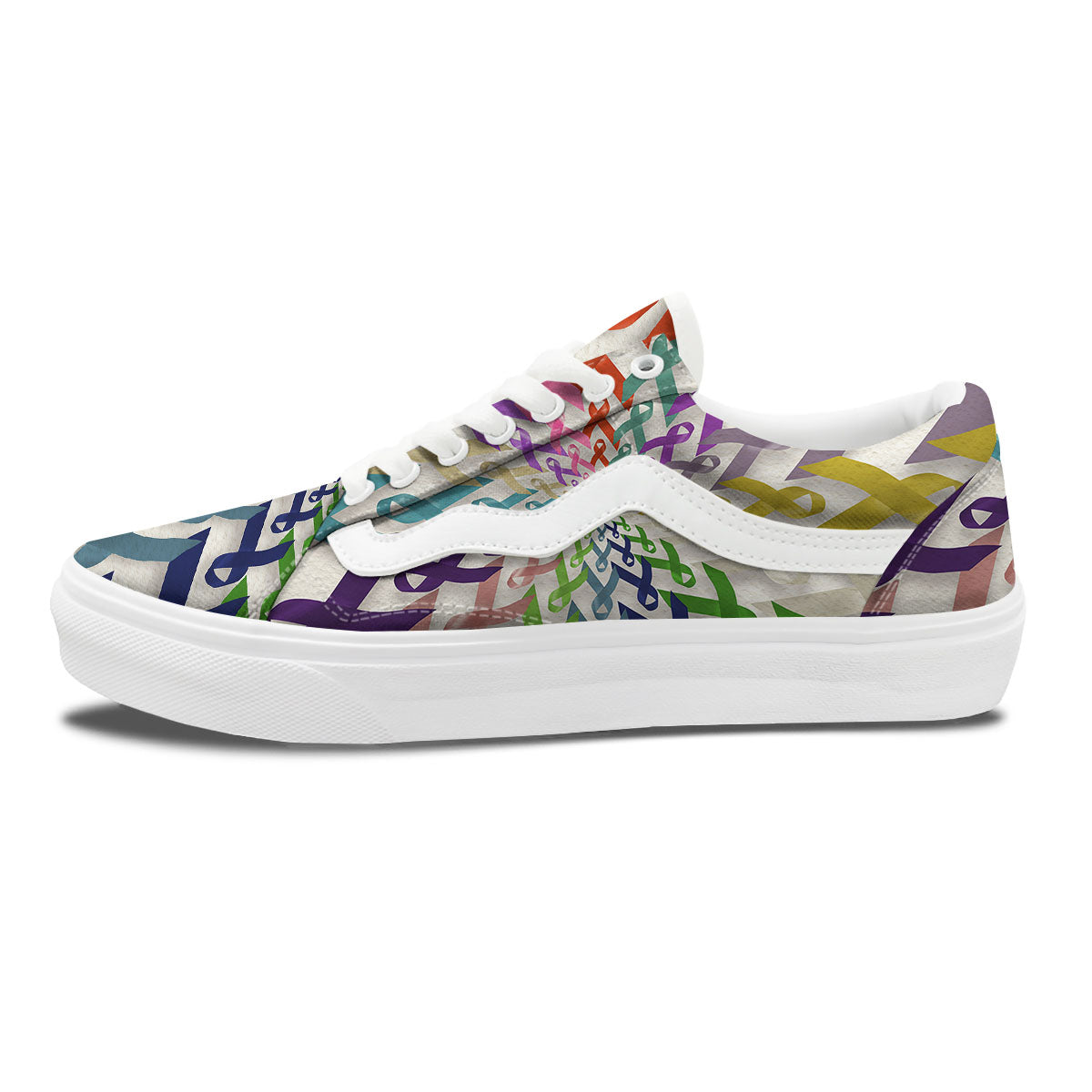 Awareness Mandala Cancer Print Skate Shoes-grizzshop