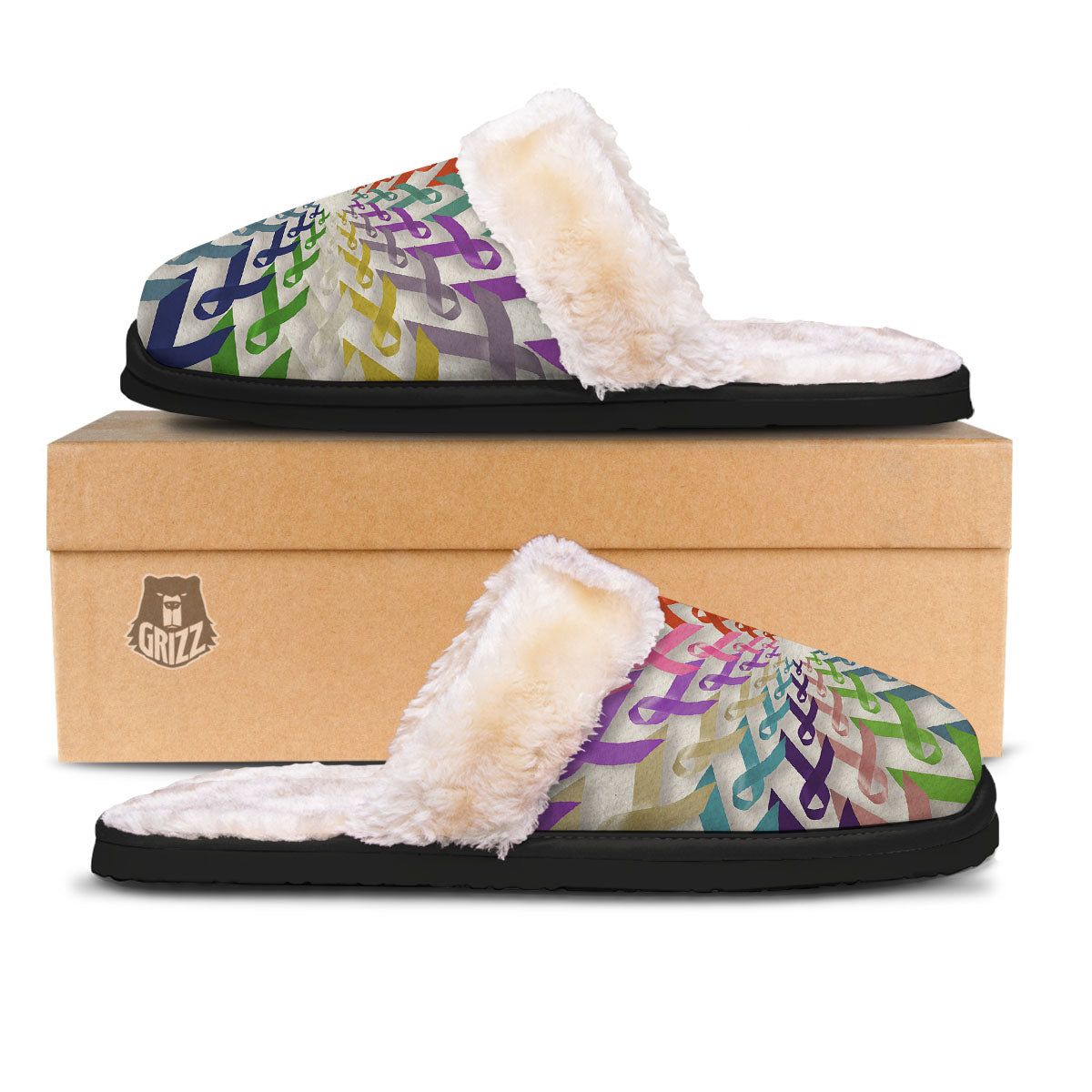 Awareness Mandala Cancer Print Slippers-grizzshop