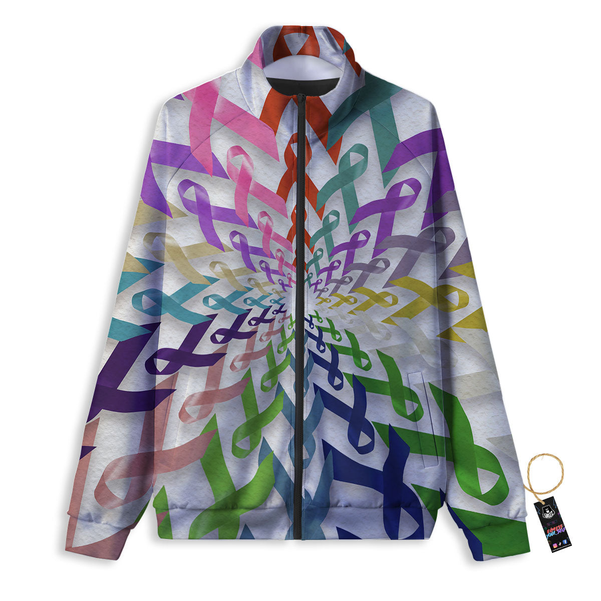 Awareness Mandala Cancer Print Track Jacket-grizzshop