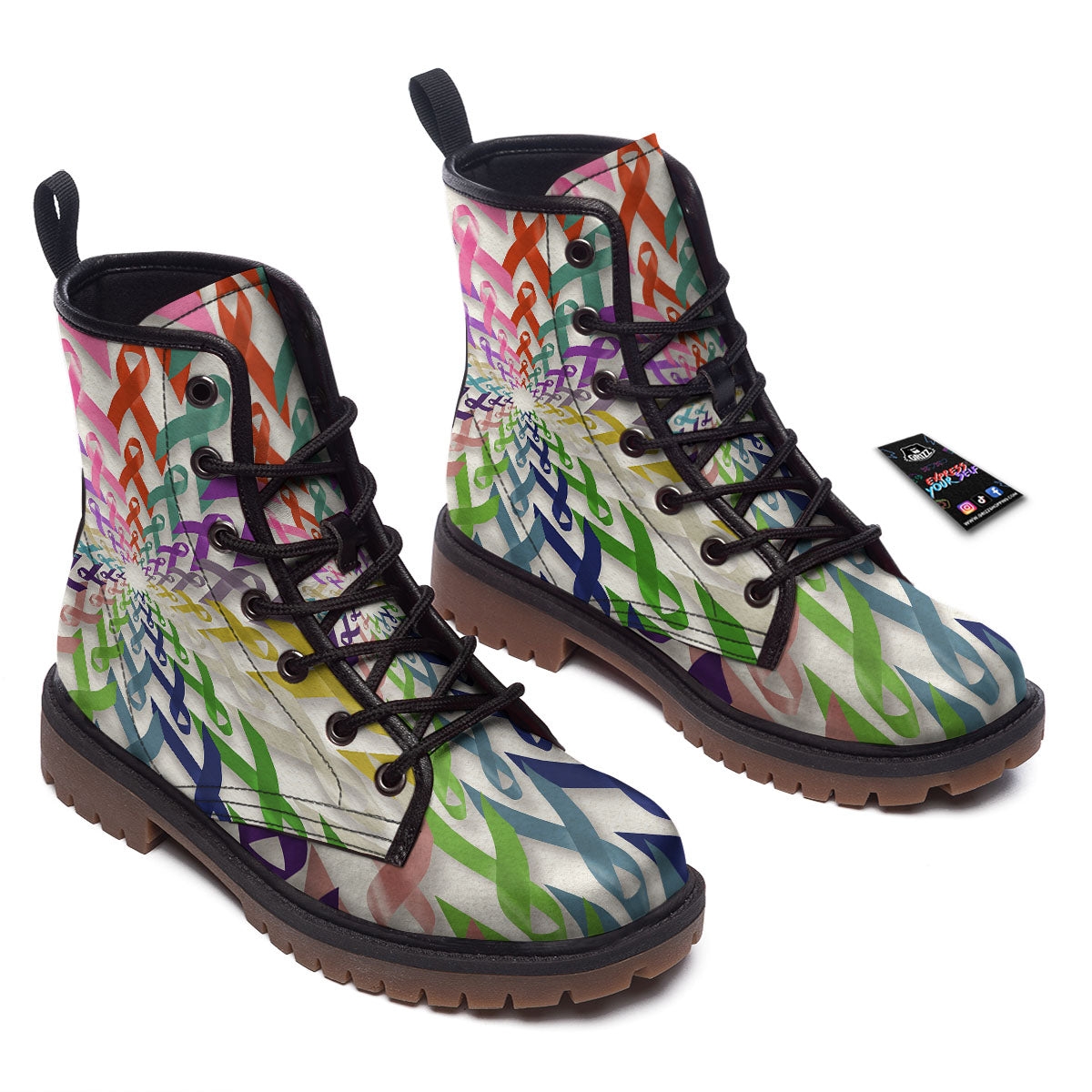 Awareness Mandala Cancer Print Work Boots-grizzshop