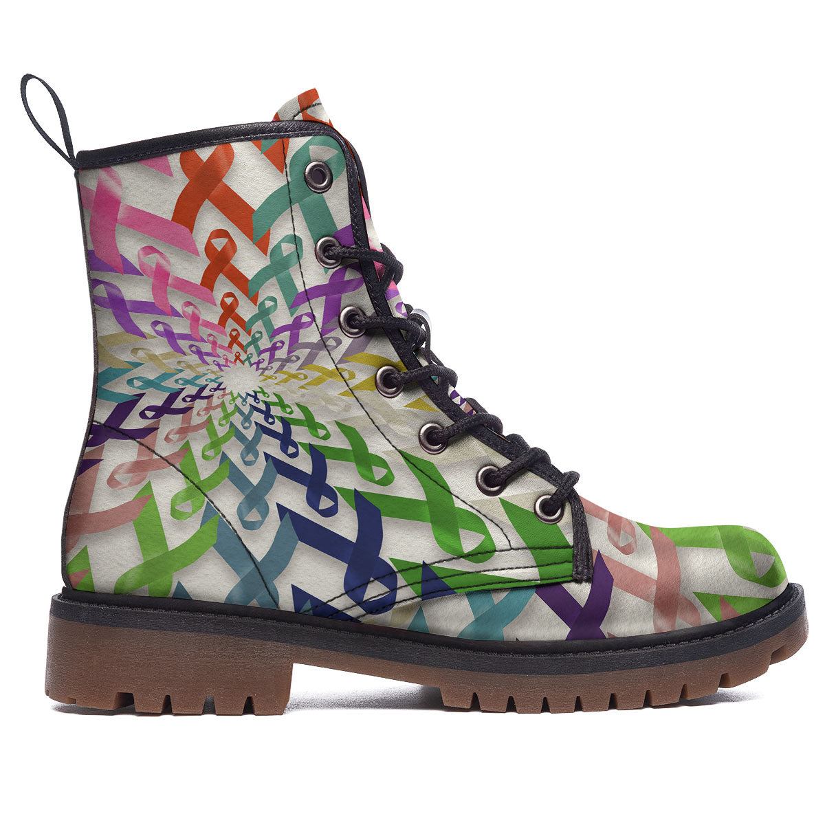 Awareness Mandala Cancer Print Work Boots-grizzshop