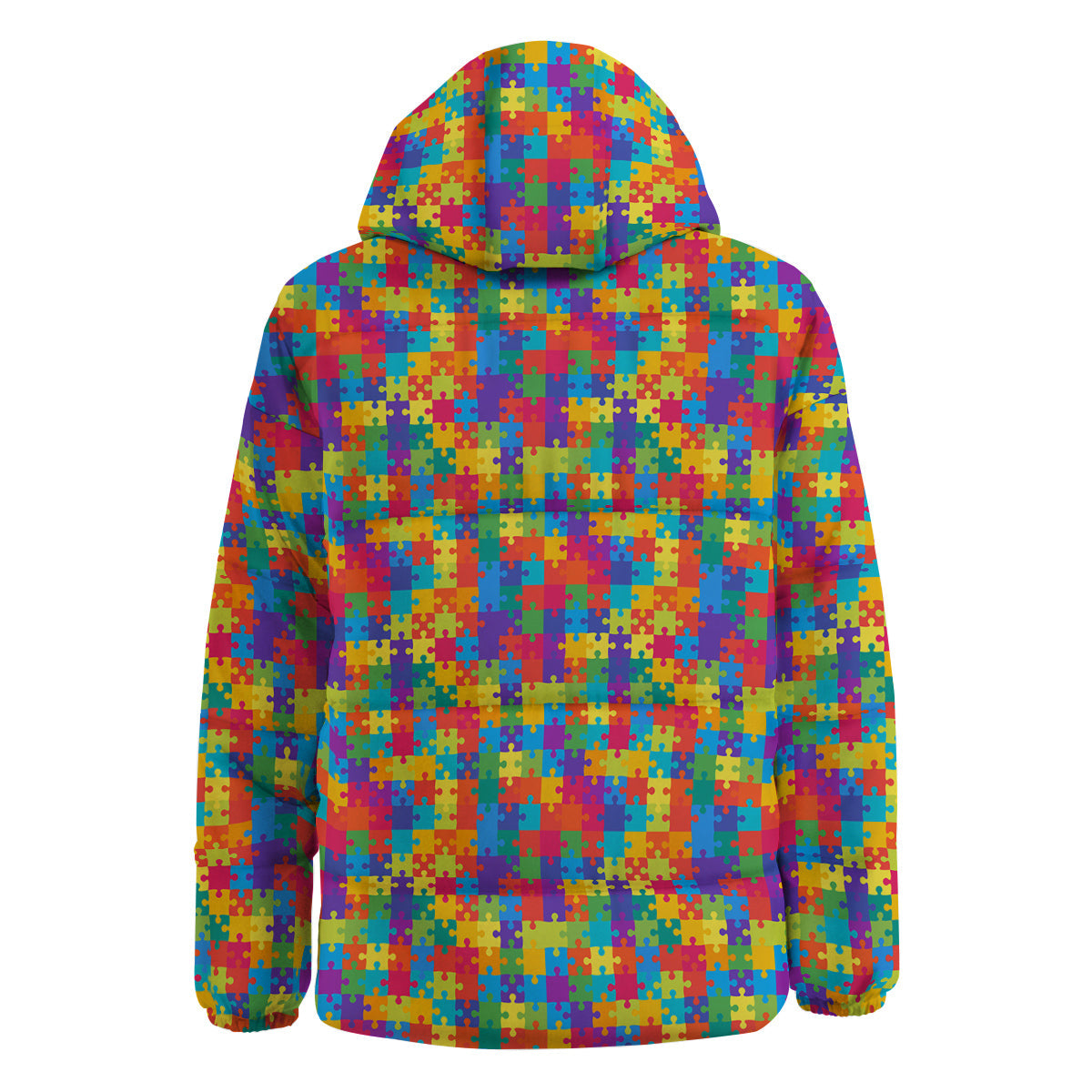 Awareness Puzzle Colorful Autism Print Down Jacket-grizzshop