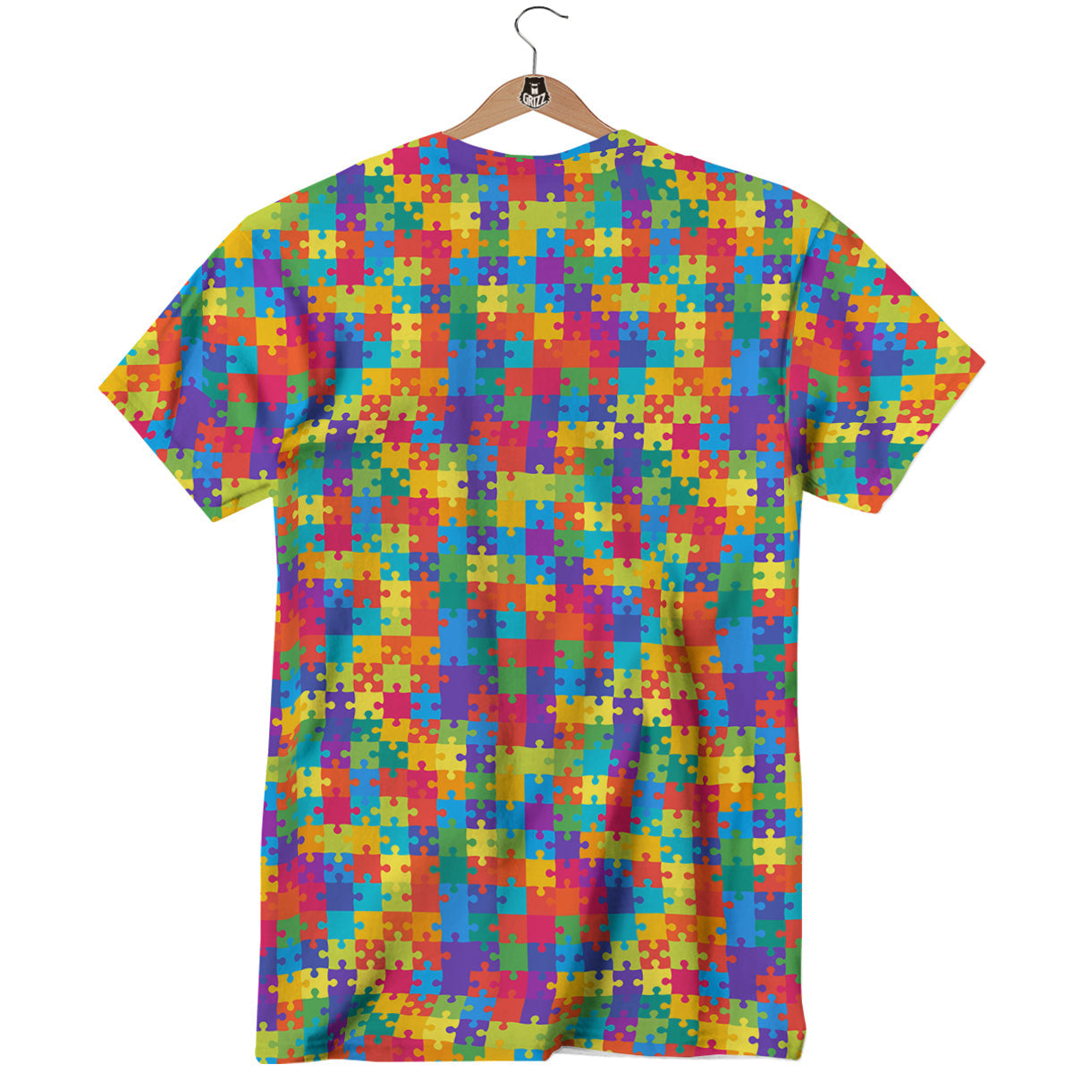 Awareness Puzzle Colorful Autism Print T-Shirt-grizzshop
