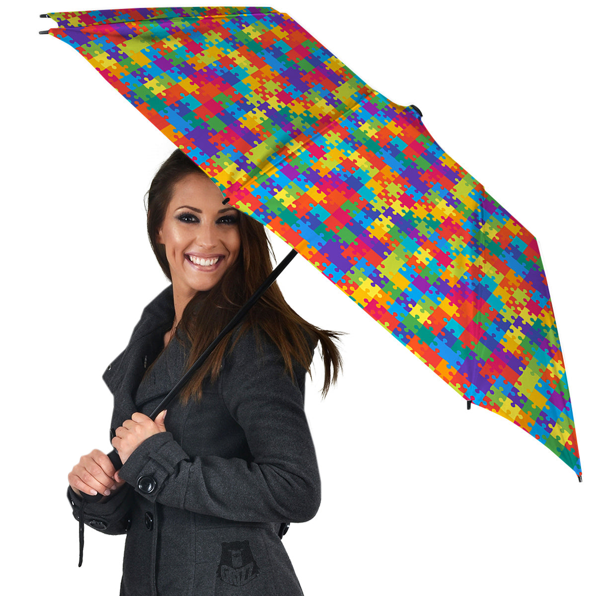 Awareness Puzzle Colorful Autism Print Umbrella-grizzshop