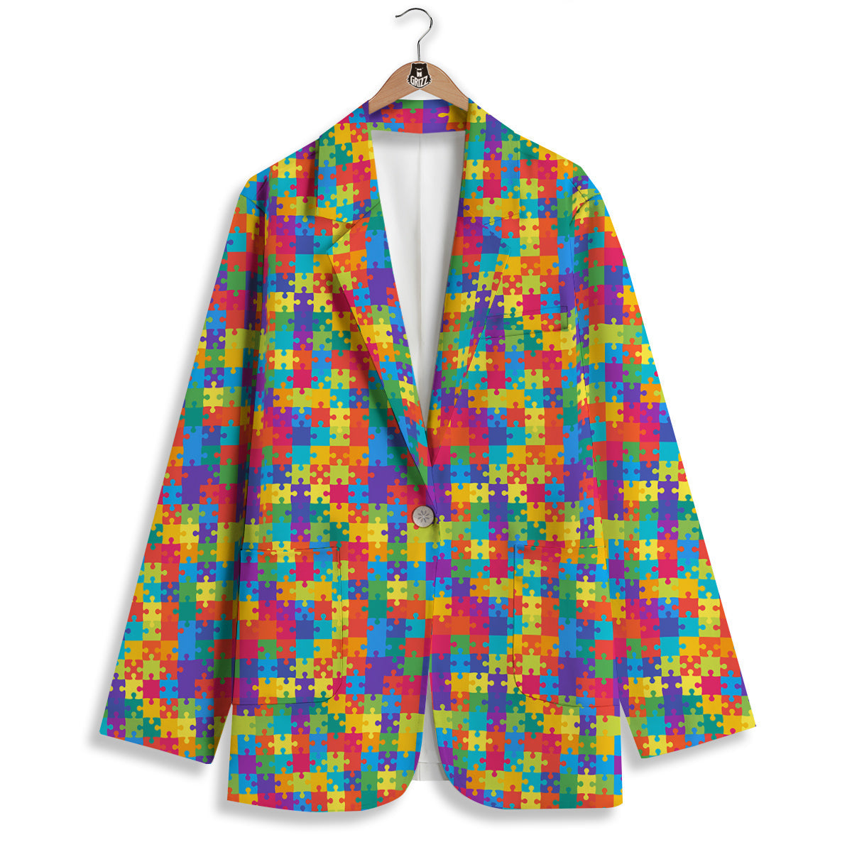 Awareness Puzzle Colorful Autism Print Women's Blazer-grizzshop
