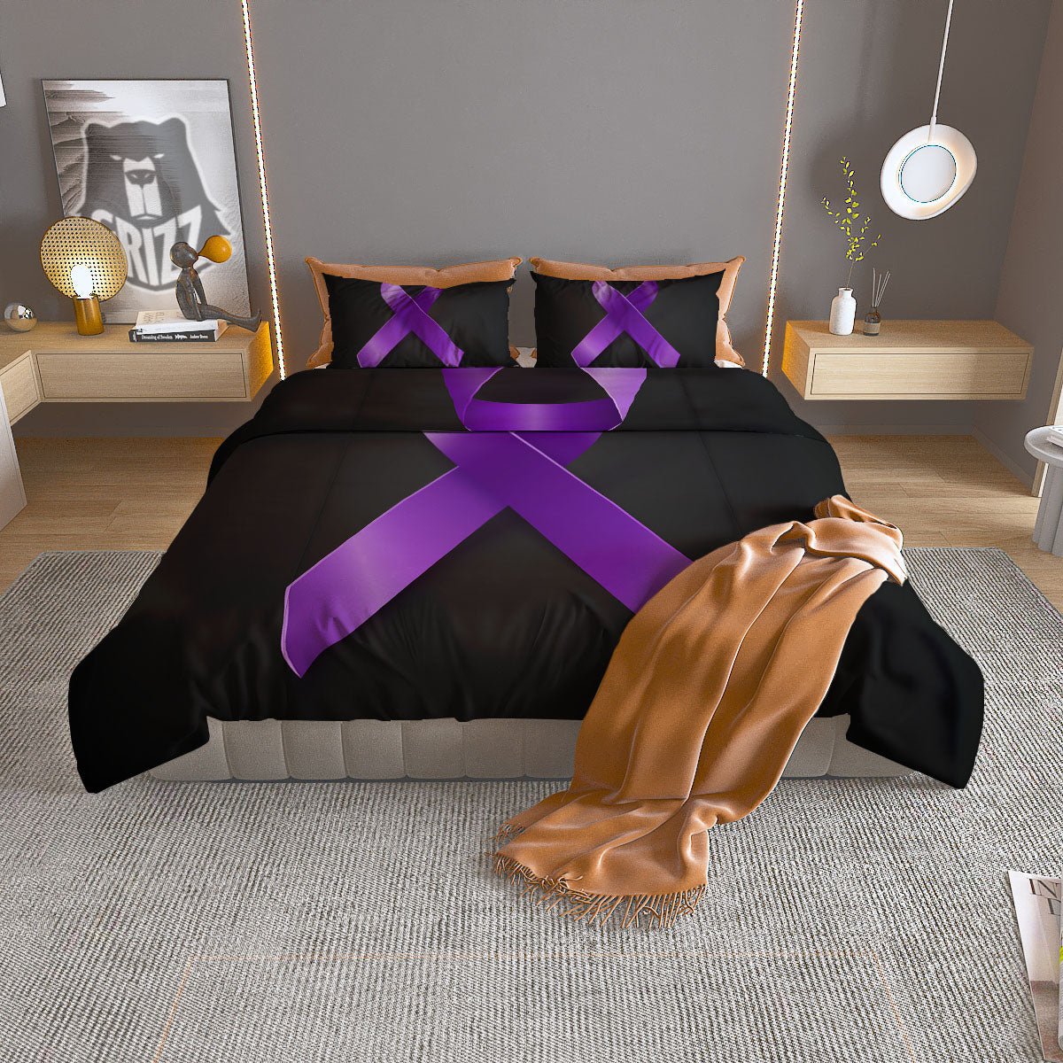 Aztec Grey And White Print Pattern Duvet Cover Bedding Set