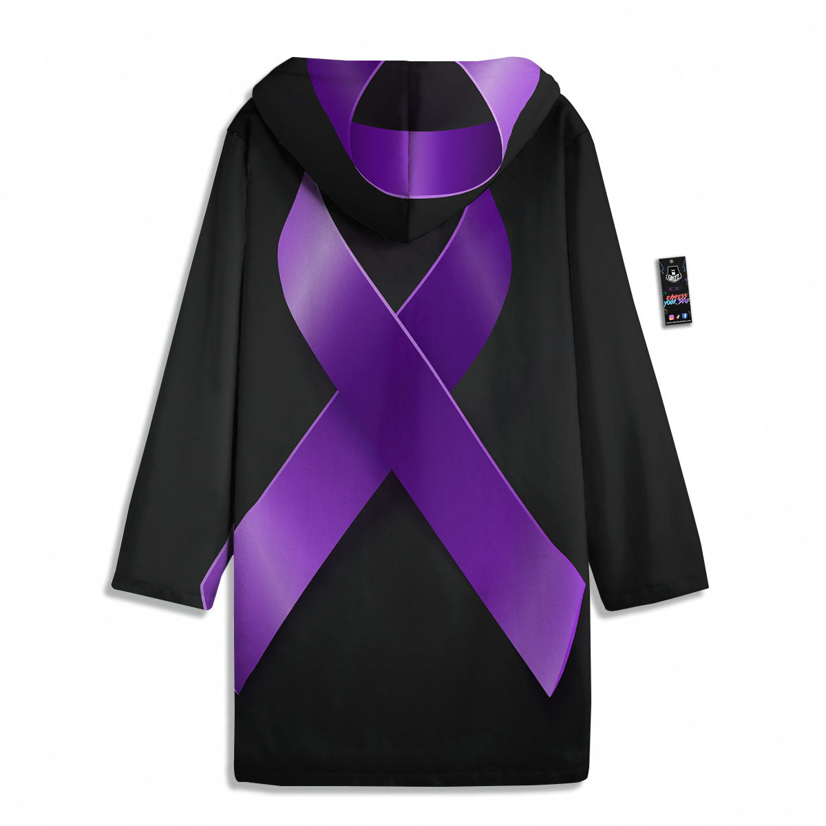 Awareness Ribbon Purple Cancer Print Men's Windbreaker Jacket-grizzshop