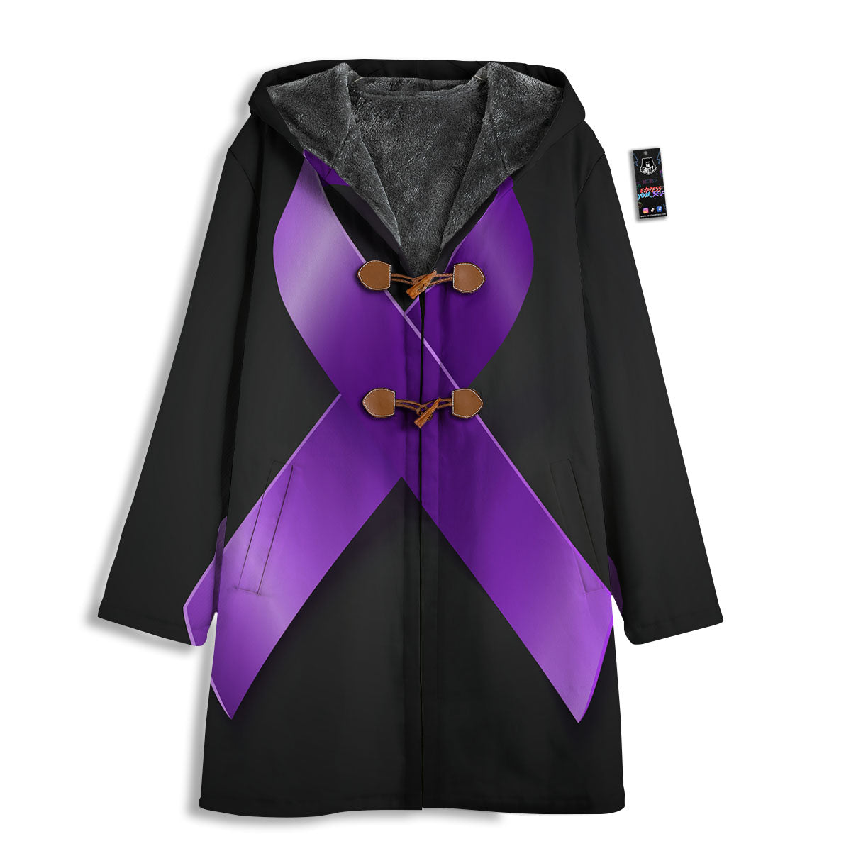 Awareness Ribbon Purple Cancer Print Men's Windbreaker Jacket-grizzshop