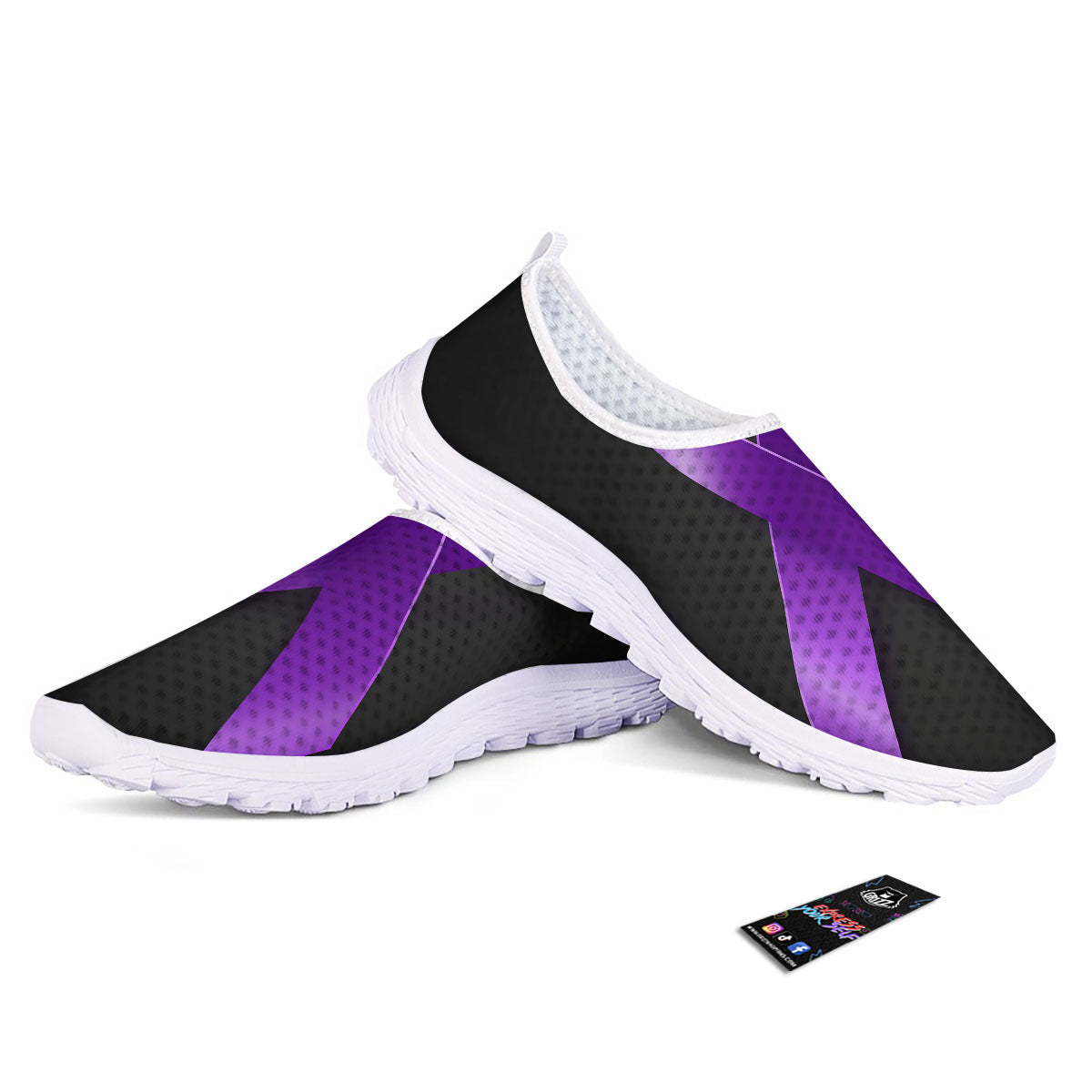 Awareness Ribbon Purple Cancer Print Nurse Shoes-grizzshop