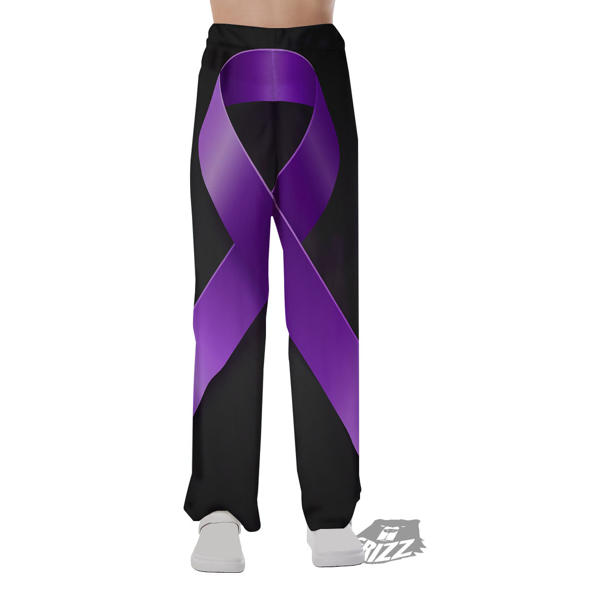 Awareness Ribbon Purple Cancer Print Pajama Pants-grizzshop