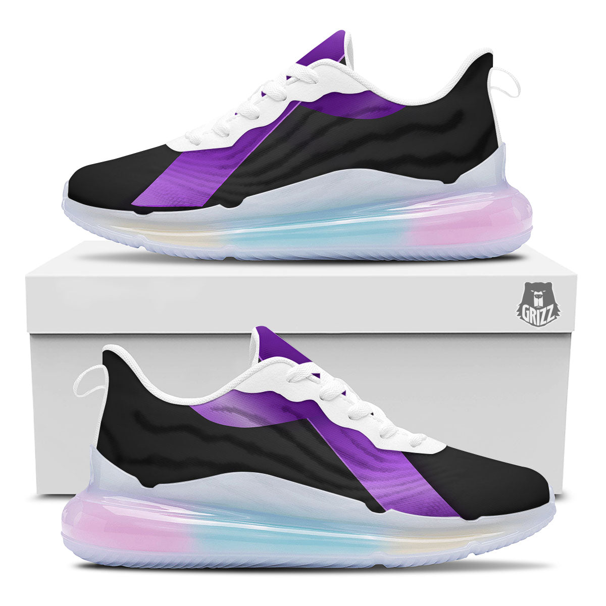 Awareness Ribbon Purple Cancer Print Running Sneakers-grizzshop
