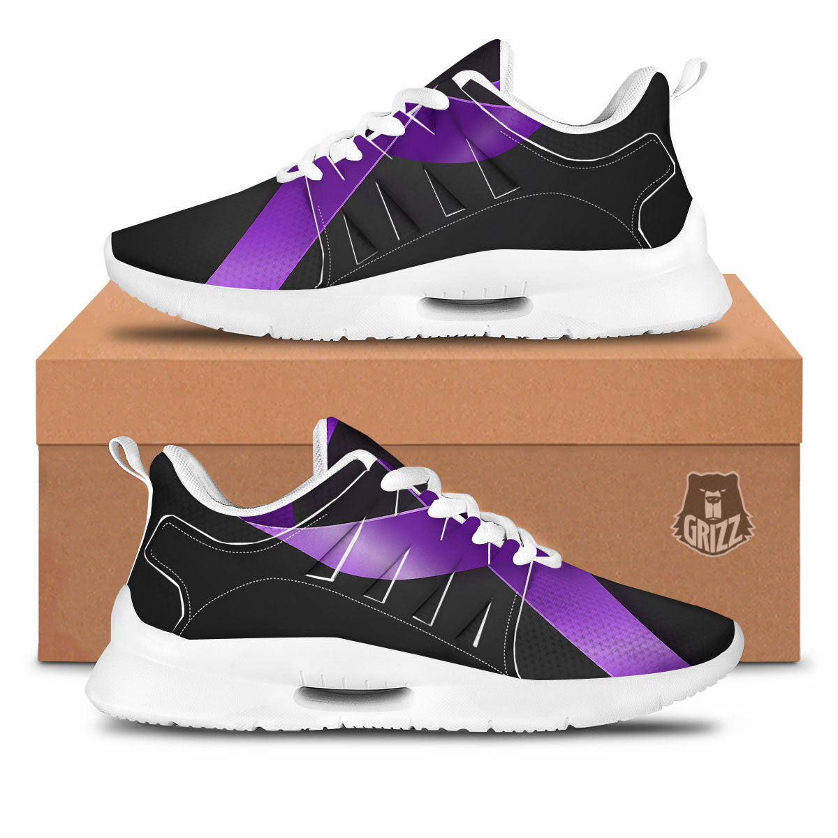 Awareness Ribbon Purple Cancer Print Tennis Shoes-grizzshop