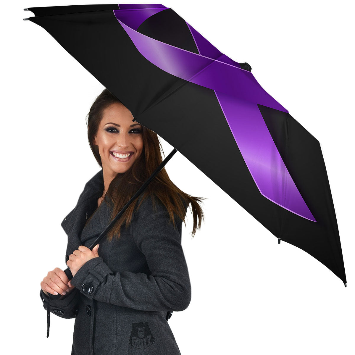 Awareness Ribbon Purple Cancer Print Umbrella-grizzshop