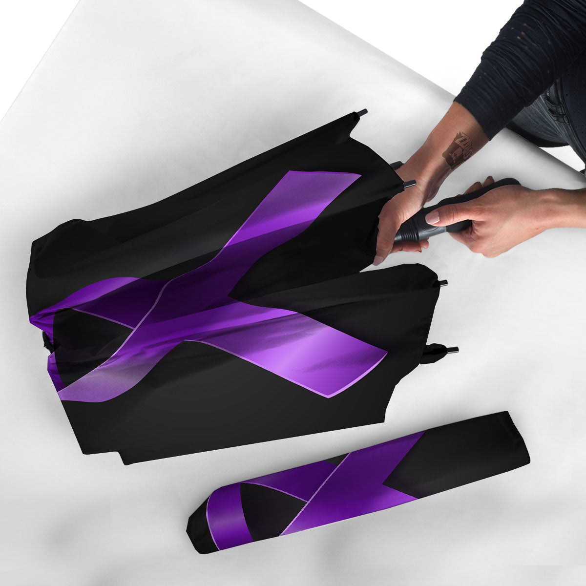 Awareness Ribbon Purple Cancer Print Umbrella-grizzshop