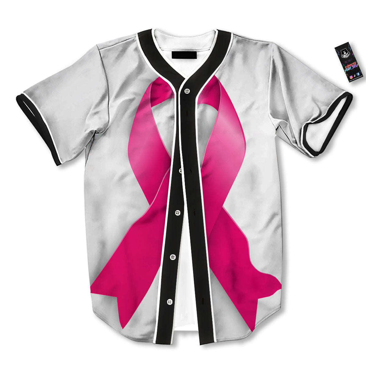 Awareness Ribbons Cancer Print Baseball Jersey-grizzshop