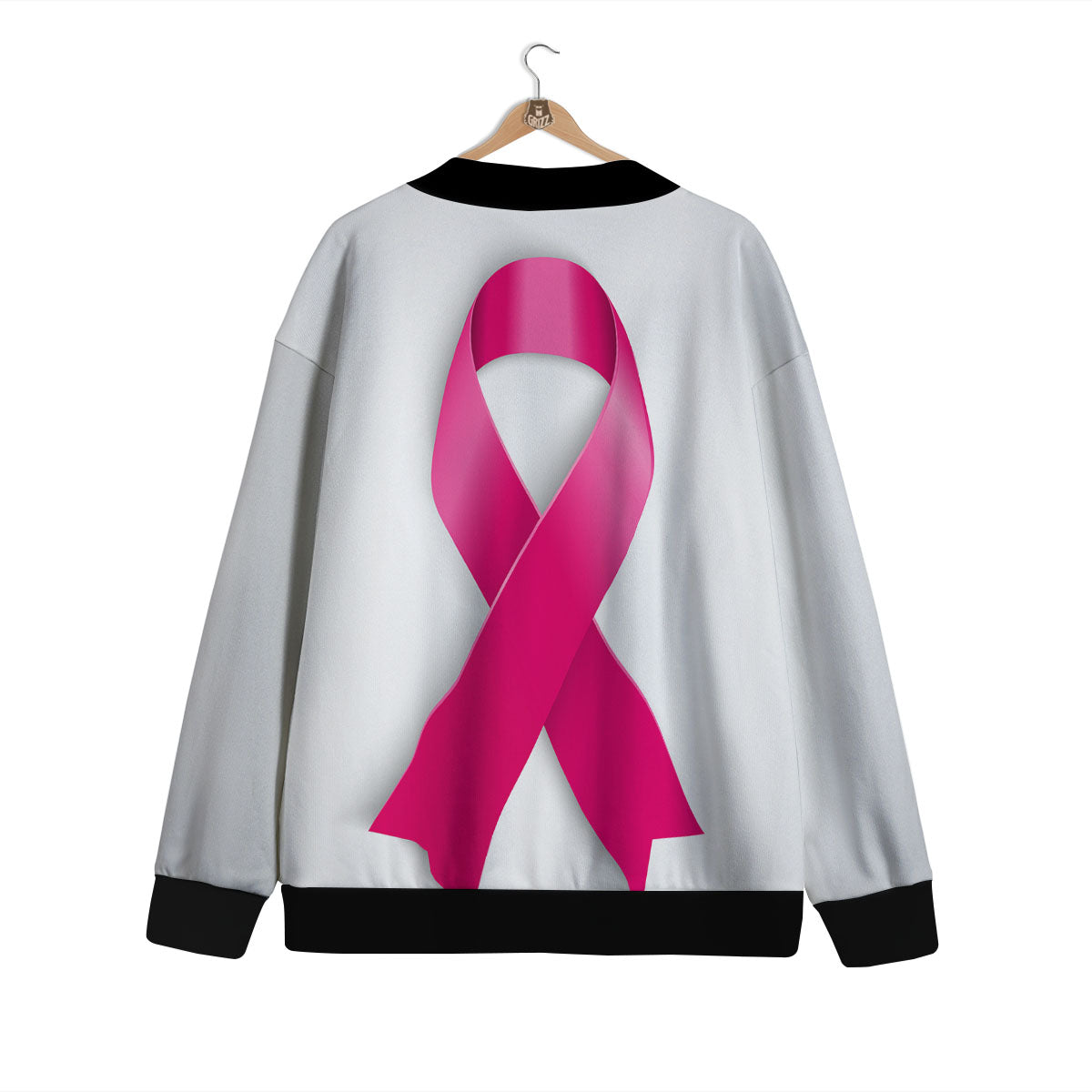 Awareness Ribbons Cancer Print Cardigan-grizzshop