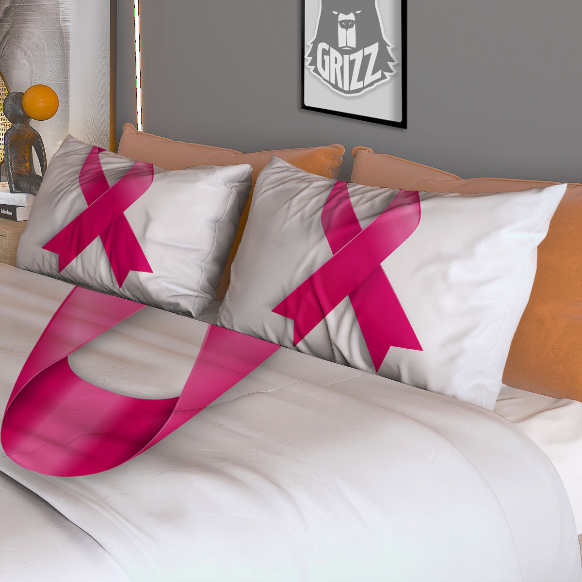 Awareness Ribbons Cancer Print Duvet Cover Bedding Set
