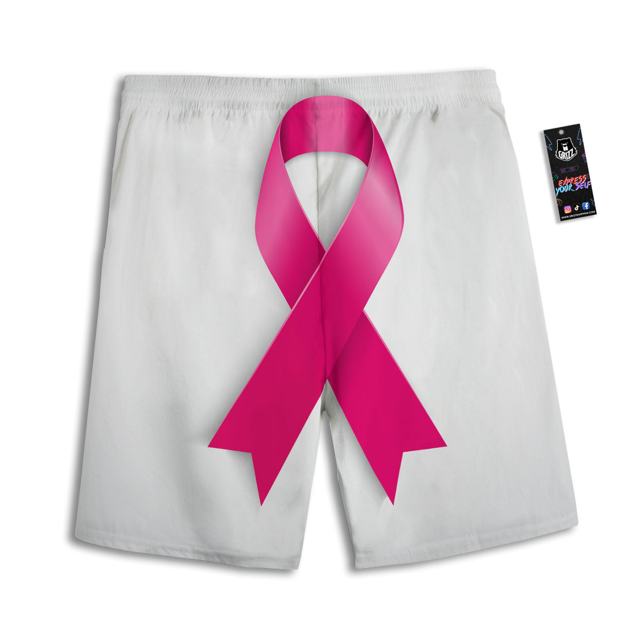 Awareness Ribbons Cancer Print Men's Athletic Shorts