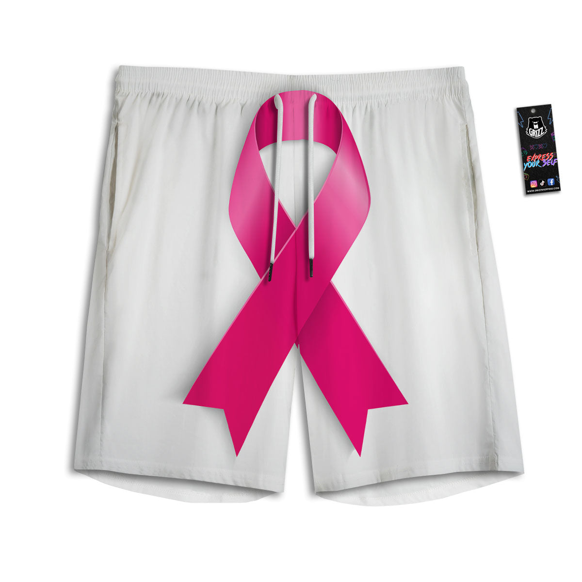 Awareness Ribbons Cancer Print Men's Athletic Shorts