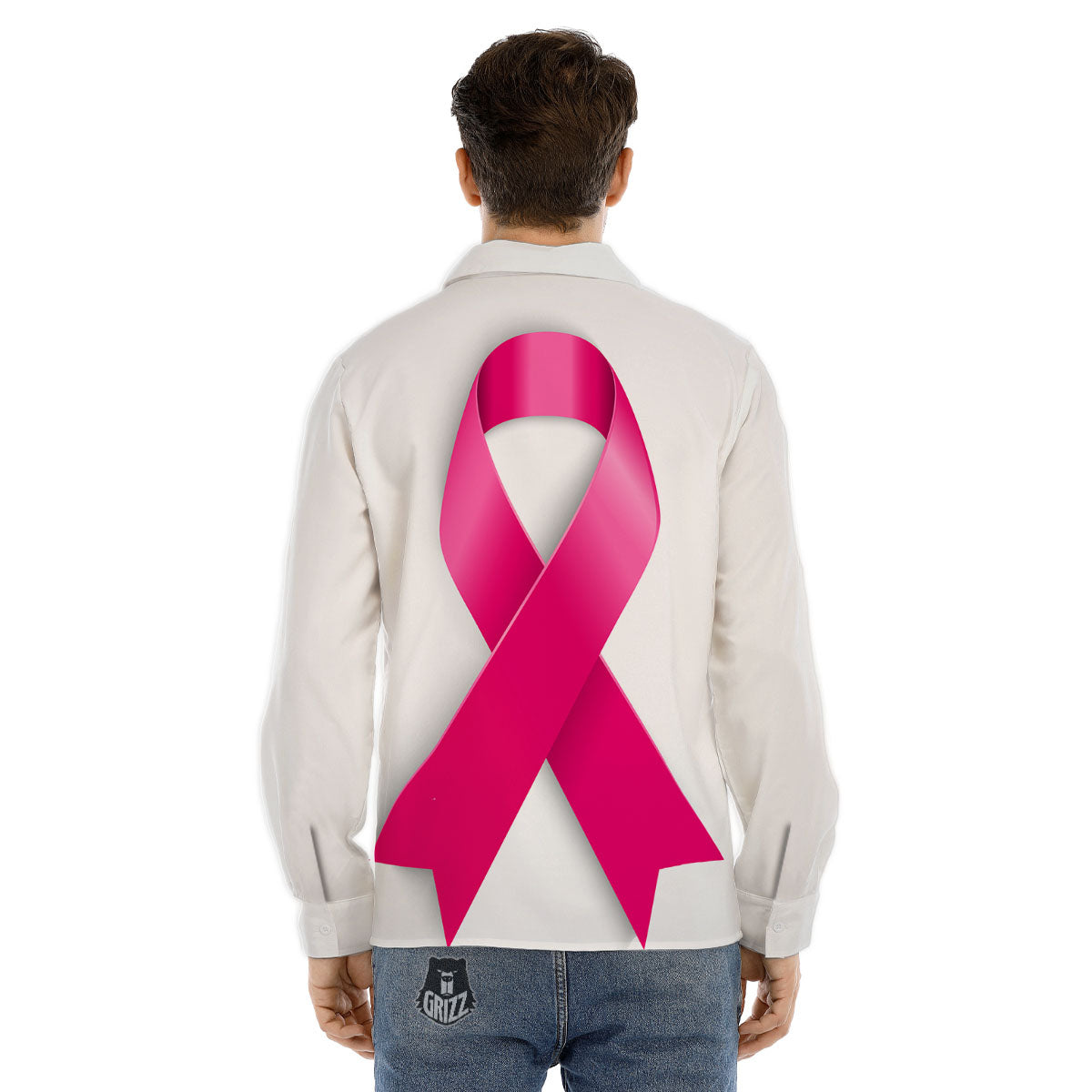 Awareness Ribbons Cancer Print Men's Dress Shirts-grizzshop