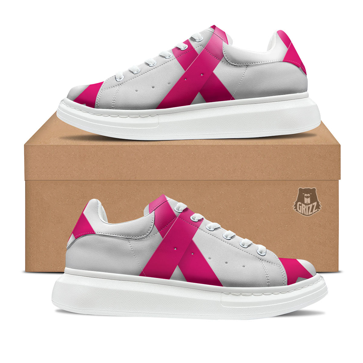 Awareness Ribbons Cancer Print Platform Shoes-grizzshop