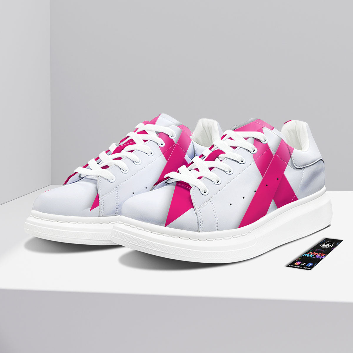 Awareness Ribbons Cancer Print Platform Shoes-grizzshop
