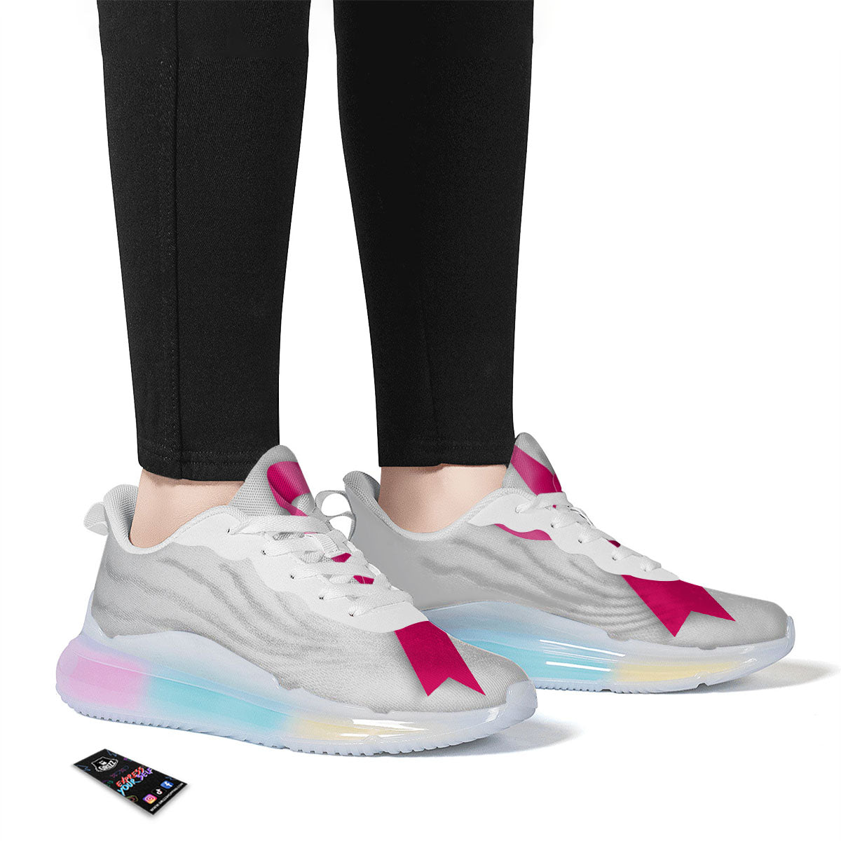 Awareness Ribbons Cancer Print Running Sneakers-grizzshop