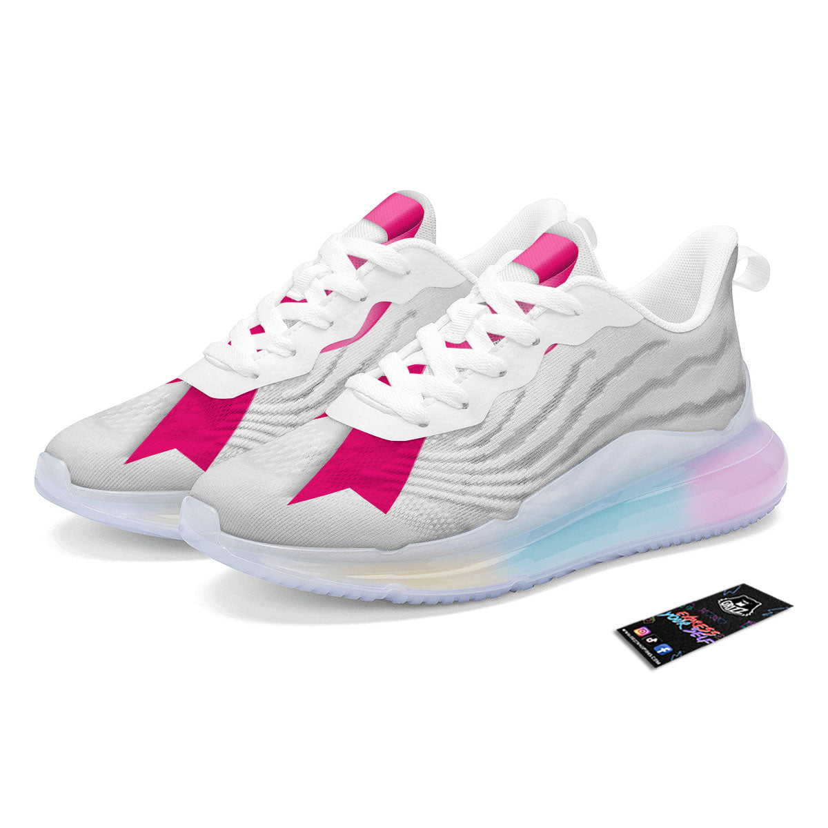 Awareness Ribbons Cancer Print Running Sneakers-grizzshop