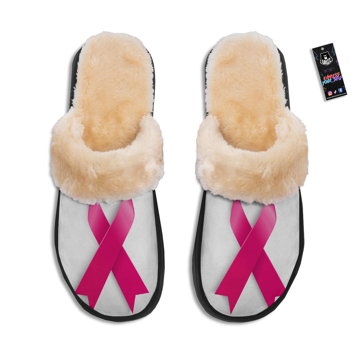 Awareness Ribbons Cancer Print Slippers-grizzshop