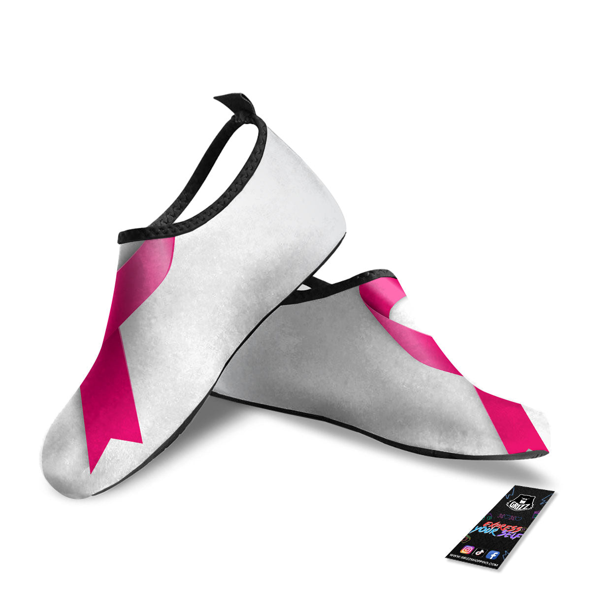 Awareness Ribbons Cancer Print Water Shoes-grizzshop