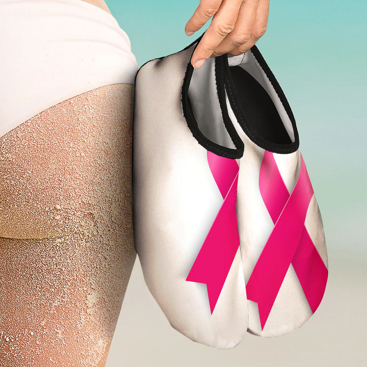 Awareness Ribbons Cancer Print Water Shoes-grizzshop