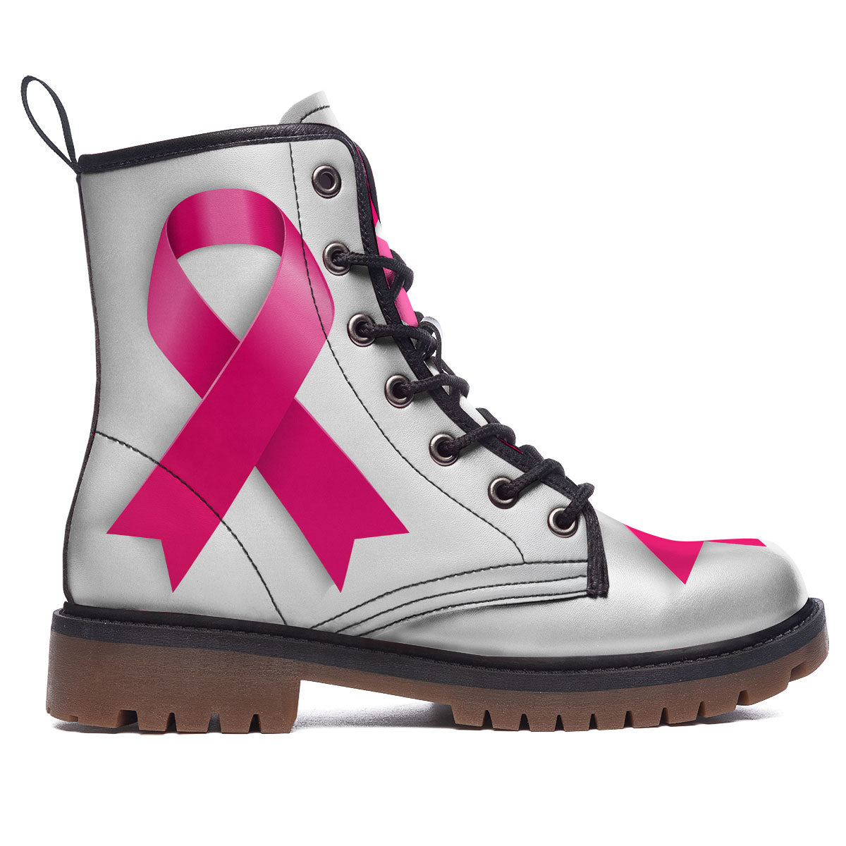 Awareness Ribbons Cancer Print Work Boots-grizzshop