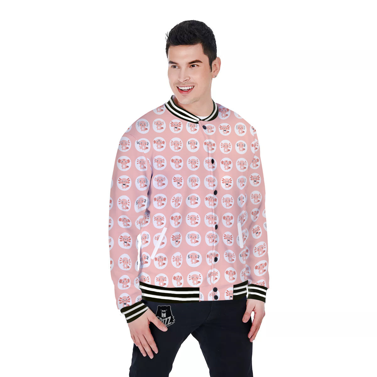 Axolotl Baby Print Pattern Baseball Jacket-grizzshop