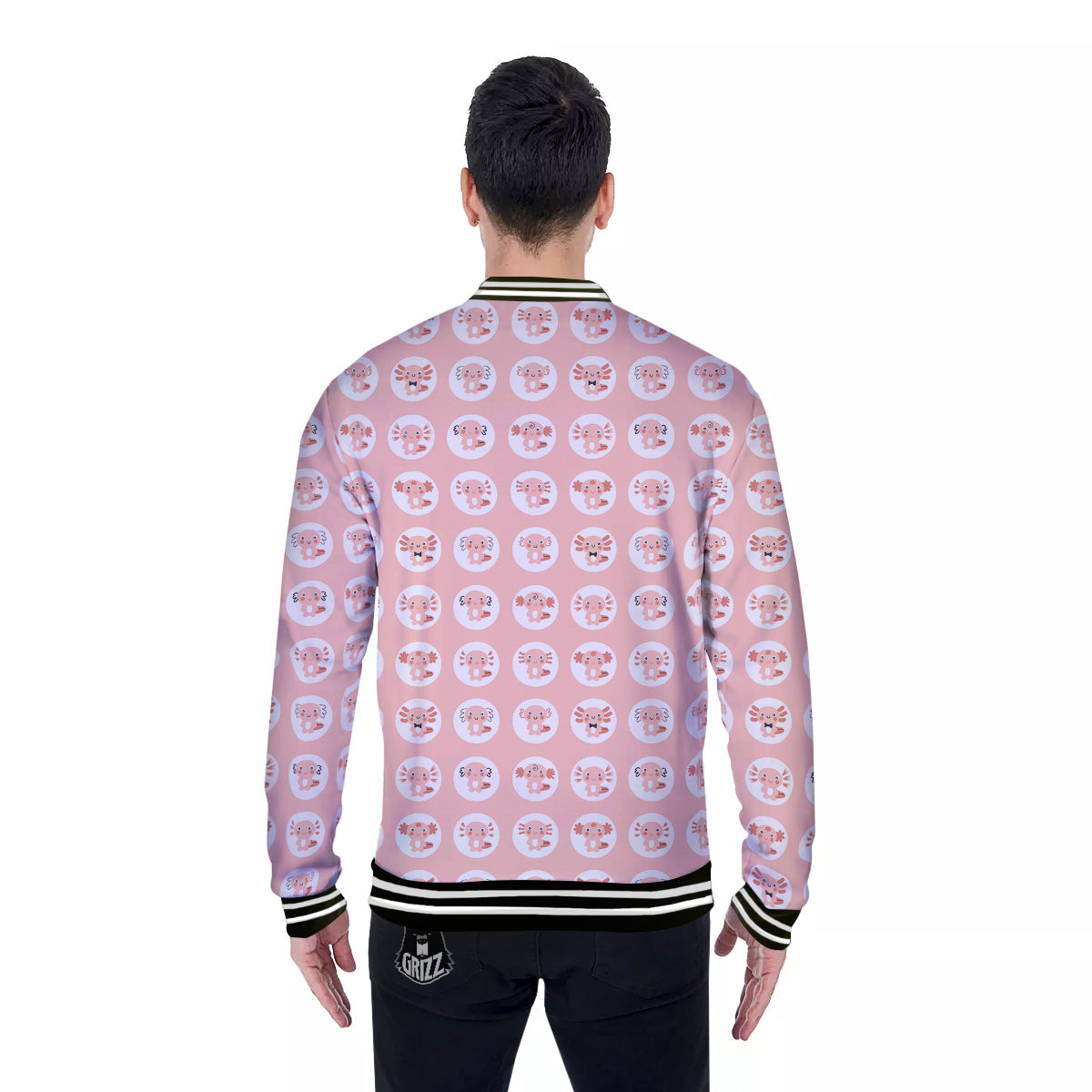 Axolotl Baby Print Pattern Baseball Jacket-grizzshop