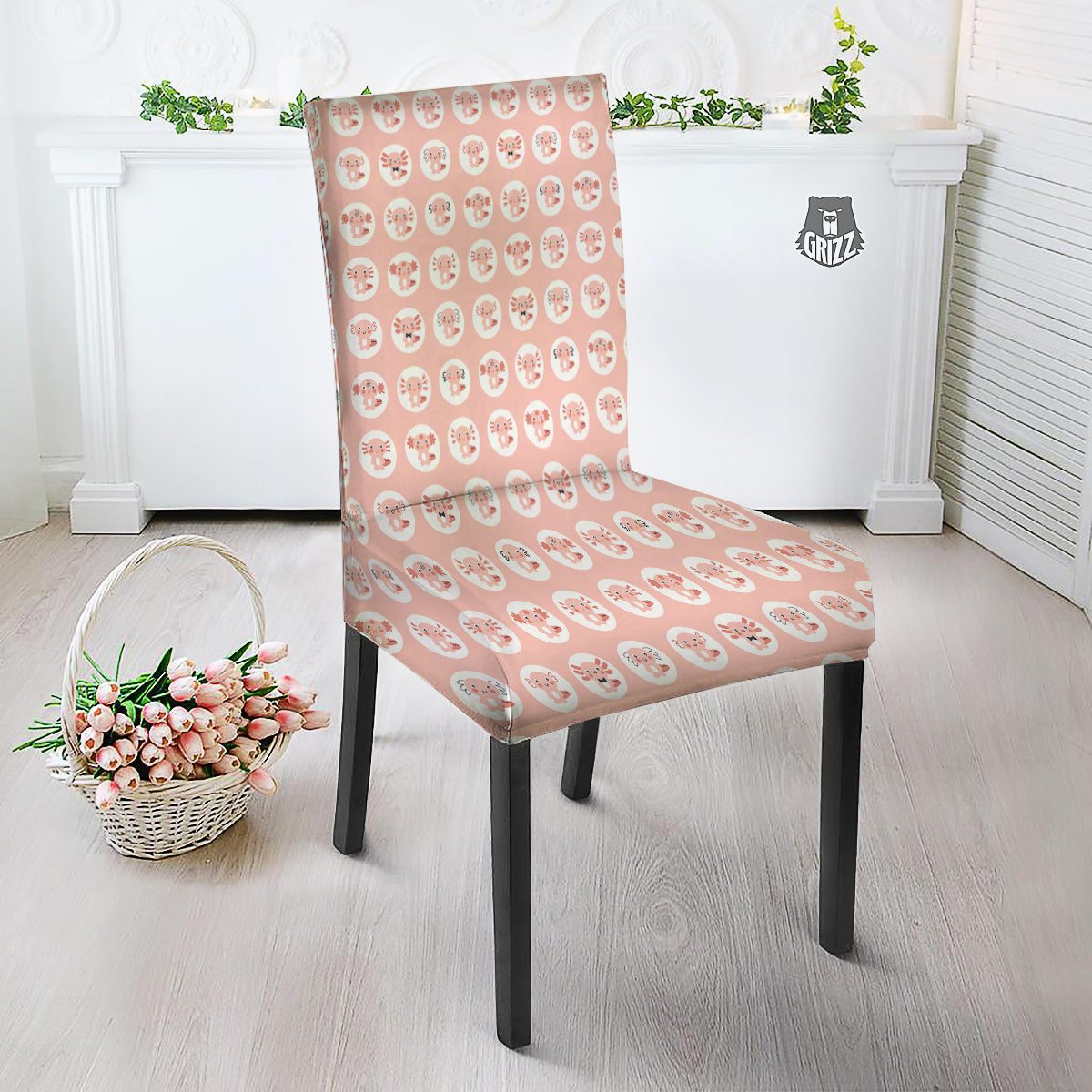 Axolotl Baby Print Pattern Dining Chair Slipcover-grizzshop