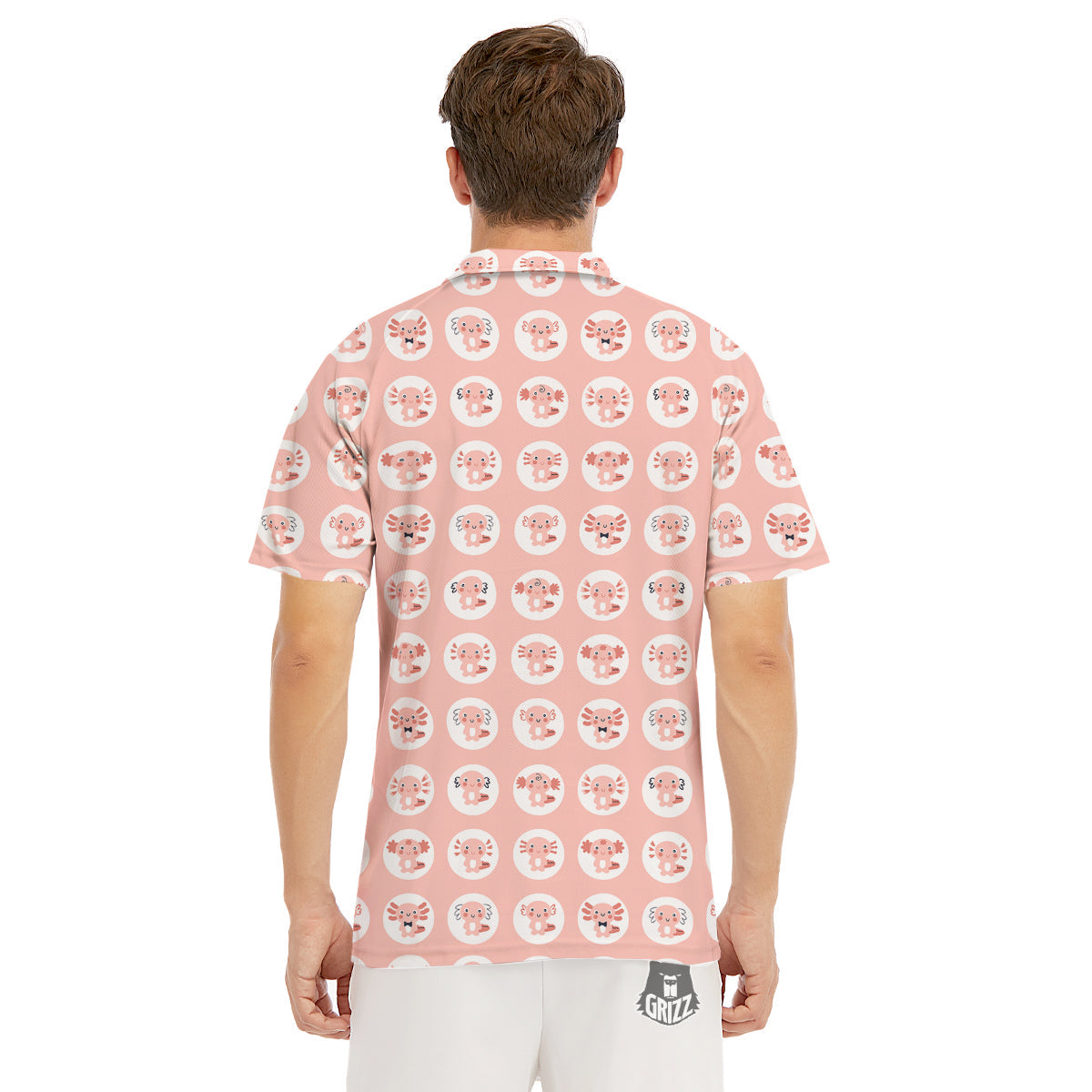 Axolotl Baby Print Pattern Men's Golf Shirts-grizzshop