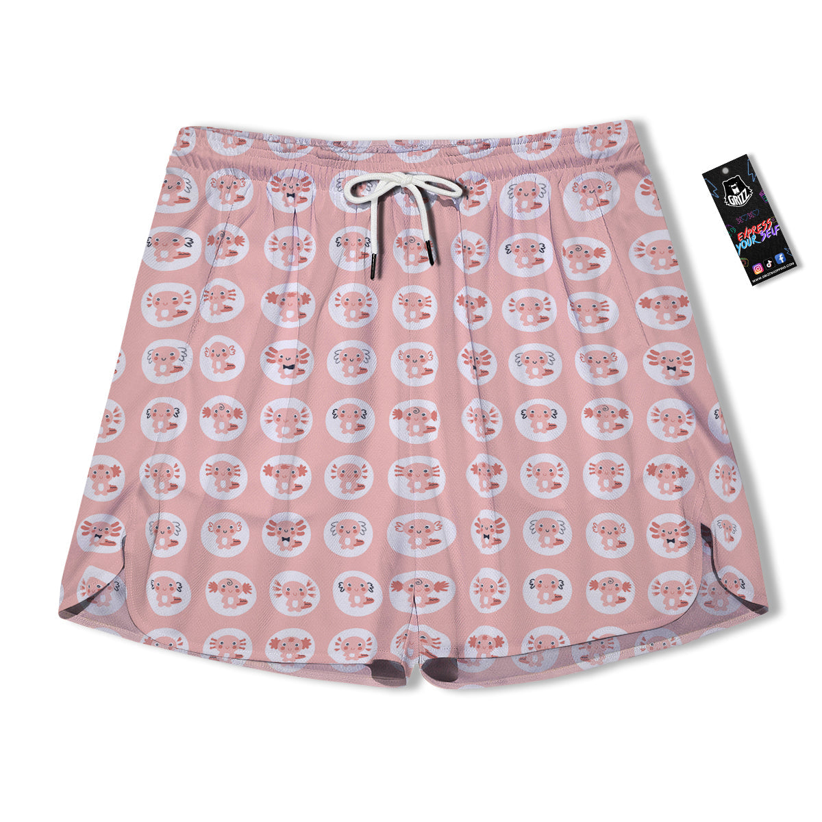 Axolotl Baby Print Pattern Men's Running Shorts-grizzshop