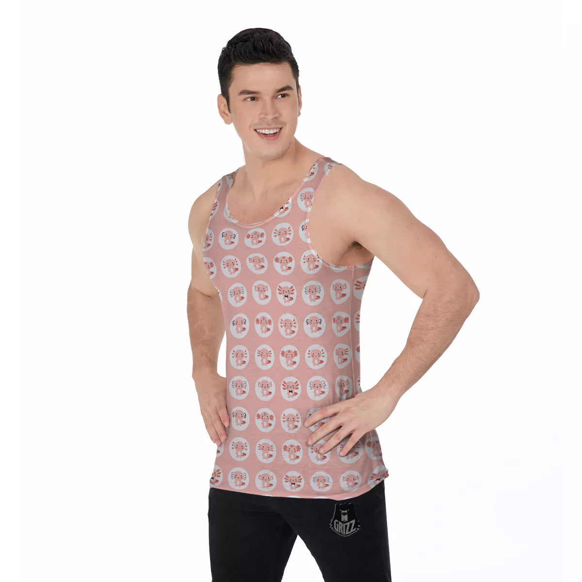 Axolotl Baby Print Pattern Men's Tank Top-grizzshop