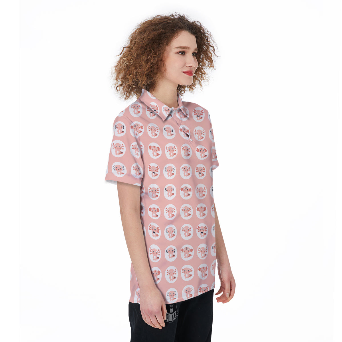 Axolotl Baby Print Pattern Women's Golf Shirts-grizzshop