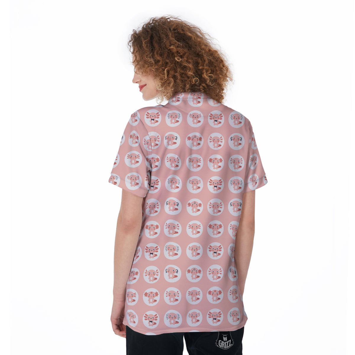 Axolotl Baby Print Pattern Women's Golf Shirts-grizzshop