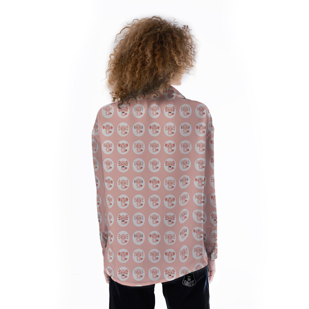 Axolotl Baby Print Pattern Women's Long Sleeve Shirts-grizzshop