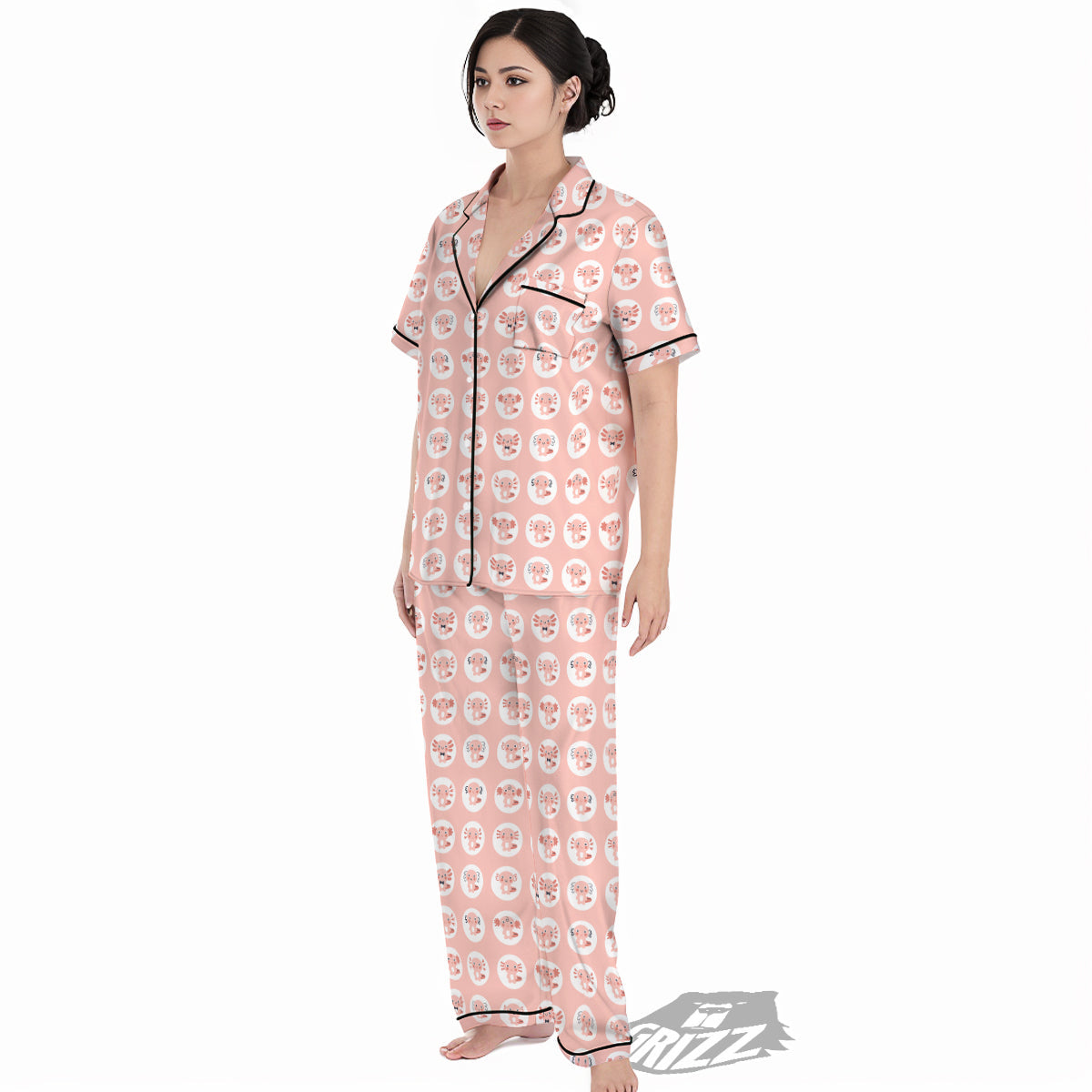 Axolotl Baby Print Pattern Women's Pajamas Set-grizzshop