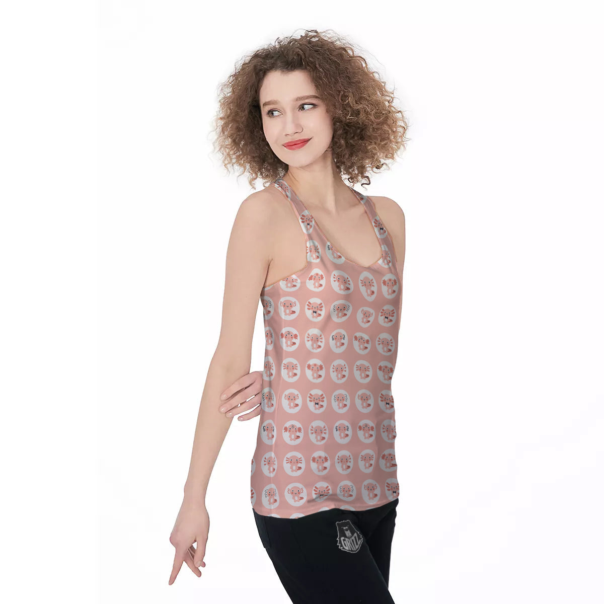 Axolotl Baby Print Pattern Women's Racerback Tank Top-grizzshop